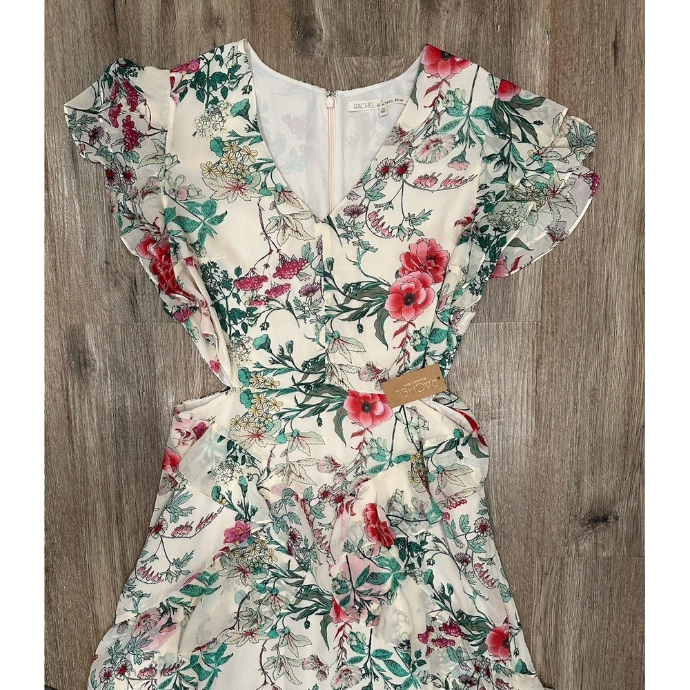 RACHEL‎ Rachel Roy April Maxi Dress Almond Milk Floral Tiered / Women's 14